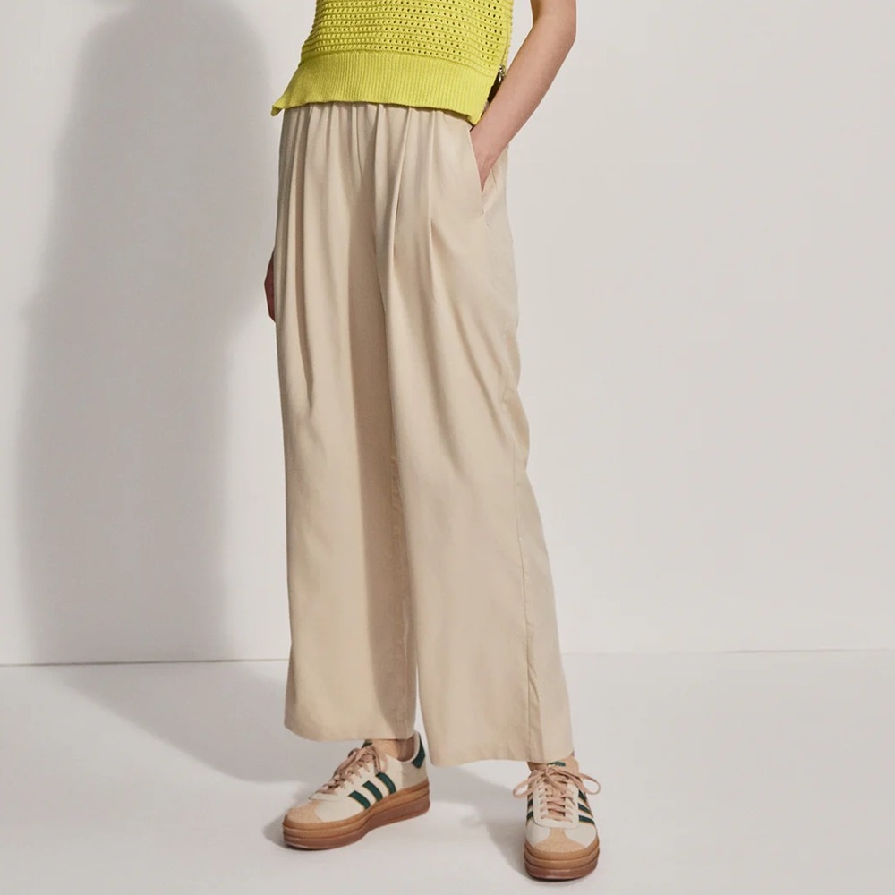 Varley Cream Wide Leg Pants